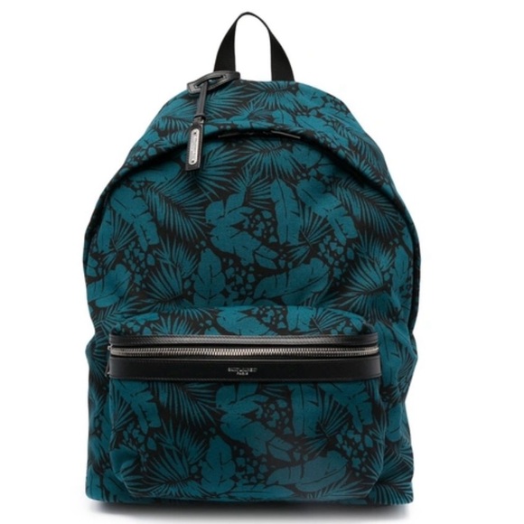Saint Laurent City Tropical Print Backpack Preowned - Picture 1 of 16